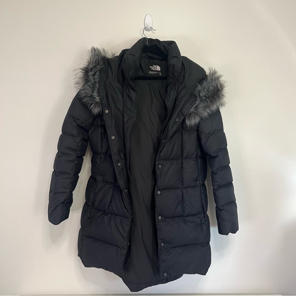 The North Face Black Puffer Jacket with Fur Trim